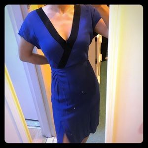 J.Crew top wrap blue/ dark bluish black trim